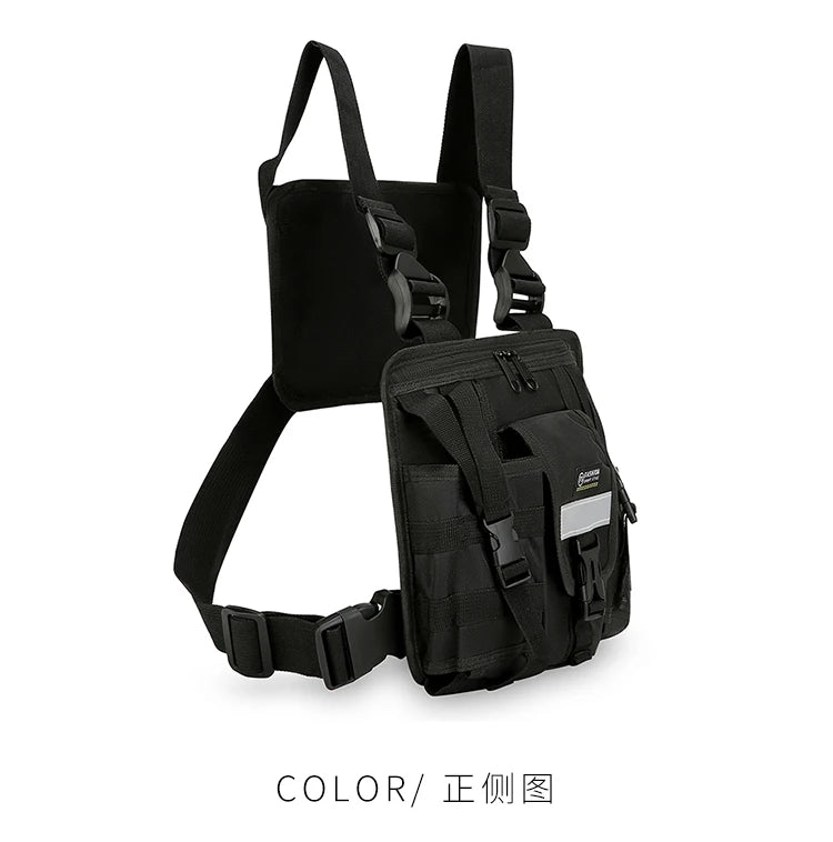 Chest Bag Waist Pack Men's Chest Pack Hip Hop Streetwear Tactical Vest Bag For Men Double Strap Design Shoulder Bag For Men Sac