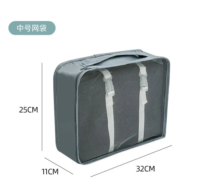 7/8/9/10 Pcs Set Travel Organizer Storage Bags Suitcase Packing Cubes Set Cases Portable Luggage Clothes Shoe Tidy Pouch Folding