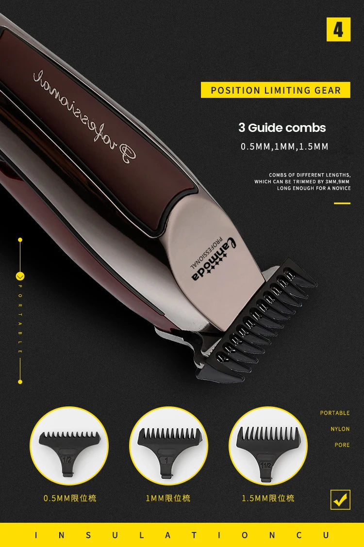 Bald Hair Clipper Professional Electric Barber Salon Detailer Trimmer for Man Rechargeable Cutter Machine Beard Shavers Razors