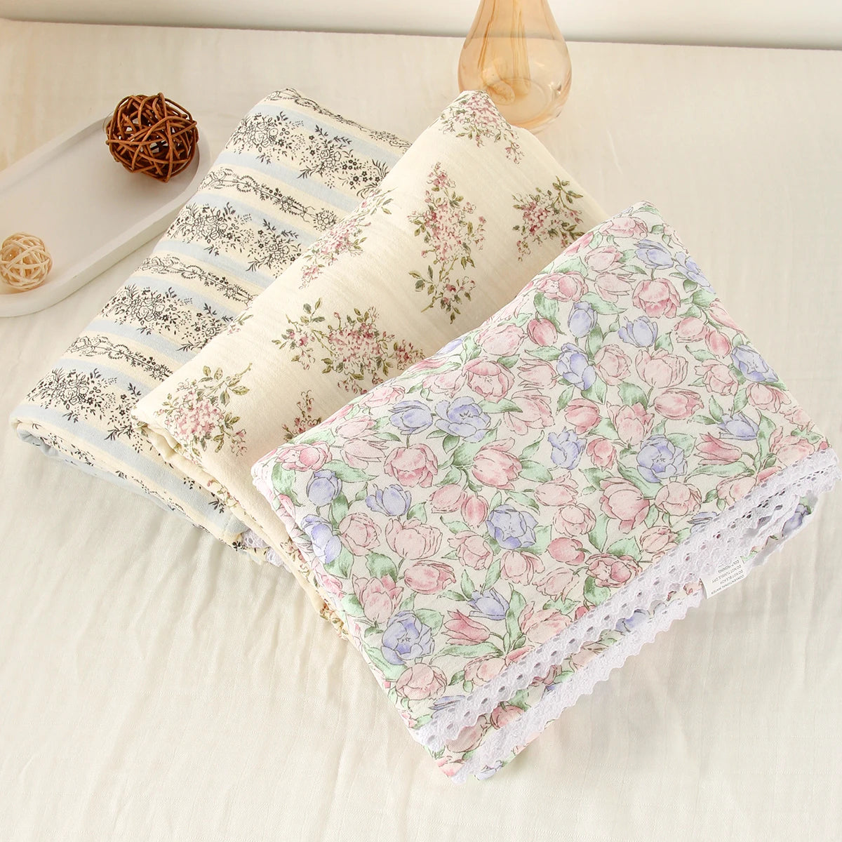 Baby Blanket Printed Pure Cotton Baby Muslin Swaddle Blanket Breathable Newborn Quilt Soft Warm Core Children's Quilt 100*100CM