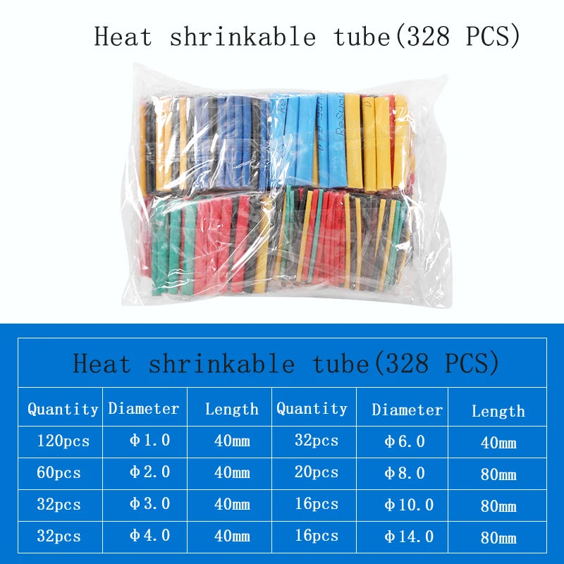 2:1 Heat Shrink Tube127/164/328/140/530/560/580/780pcs Shrinking Assorted Polyolefin Insulation Sleeving Wire Cable Sleeve Wrap