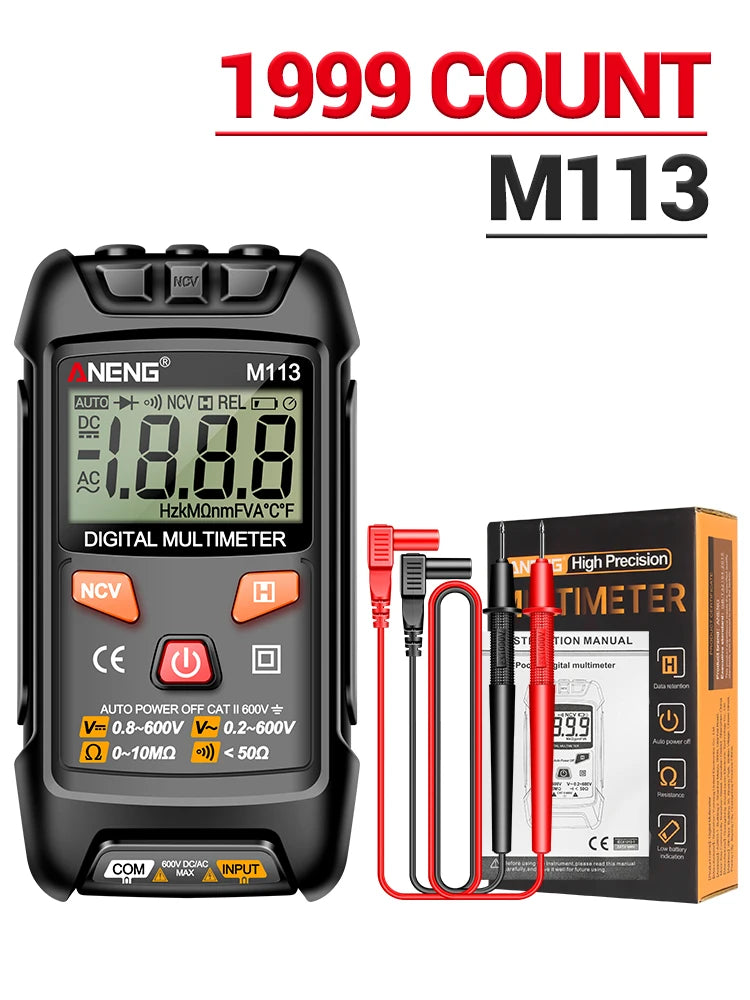 ANENG M113 Mini Digital Multimeter AC/DC Voltage Meter 1999 Counts Multimetro Ohm NCV Electricity Tools Measuring Instruments