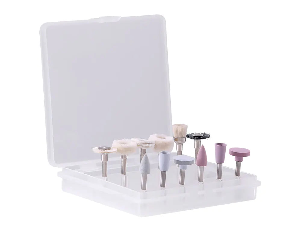 AZDENT 12PCS/Box Dental Composite Polishing Kit RA 2.35mm Polisher for Low Speed Hanpiece Porcelain Natural Teeth Nail Polishing