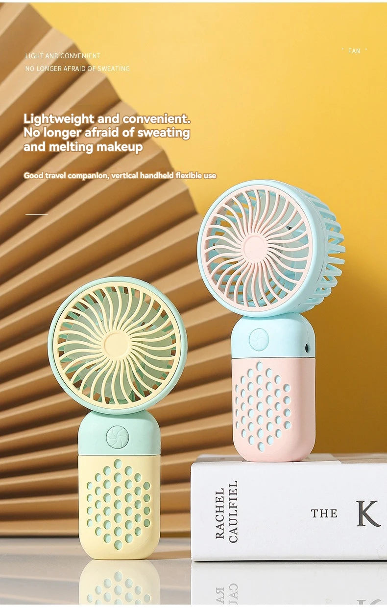 2024 New Handheld Charging Fan Cartoon Cute Small Student Charging Small Fan Portable Mini USB Fan Mini Pocket