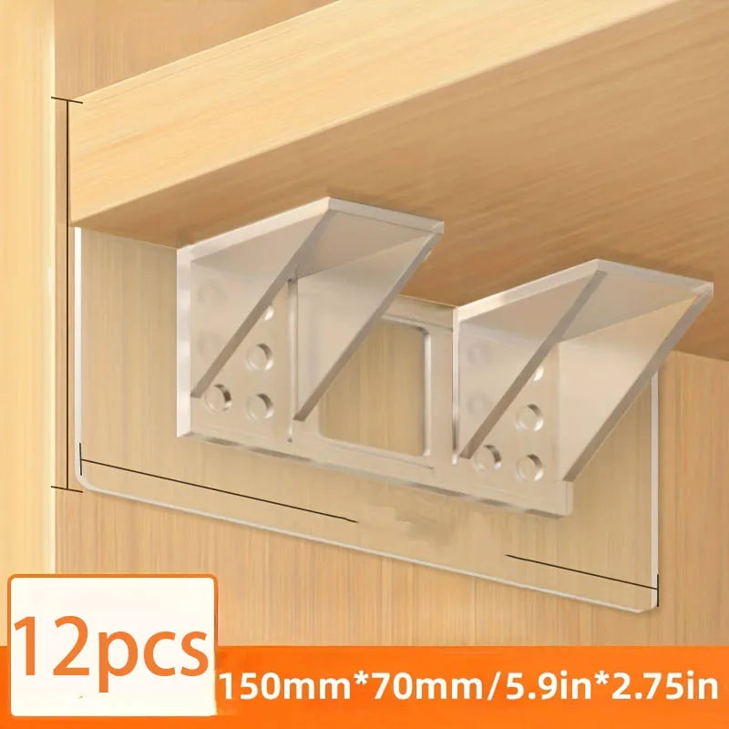 6/12pcs Shelf Support Pegs, Self Adhesive Clips For Cabinet Book Shelves Closet Brackets Clapboard Layer Closet Cabinet Helper