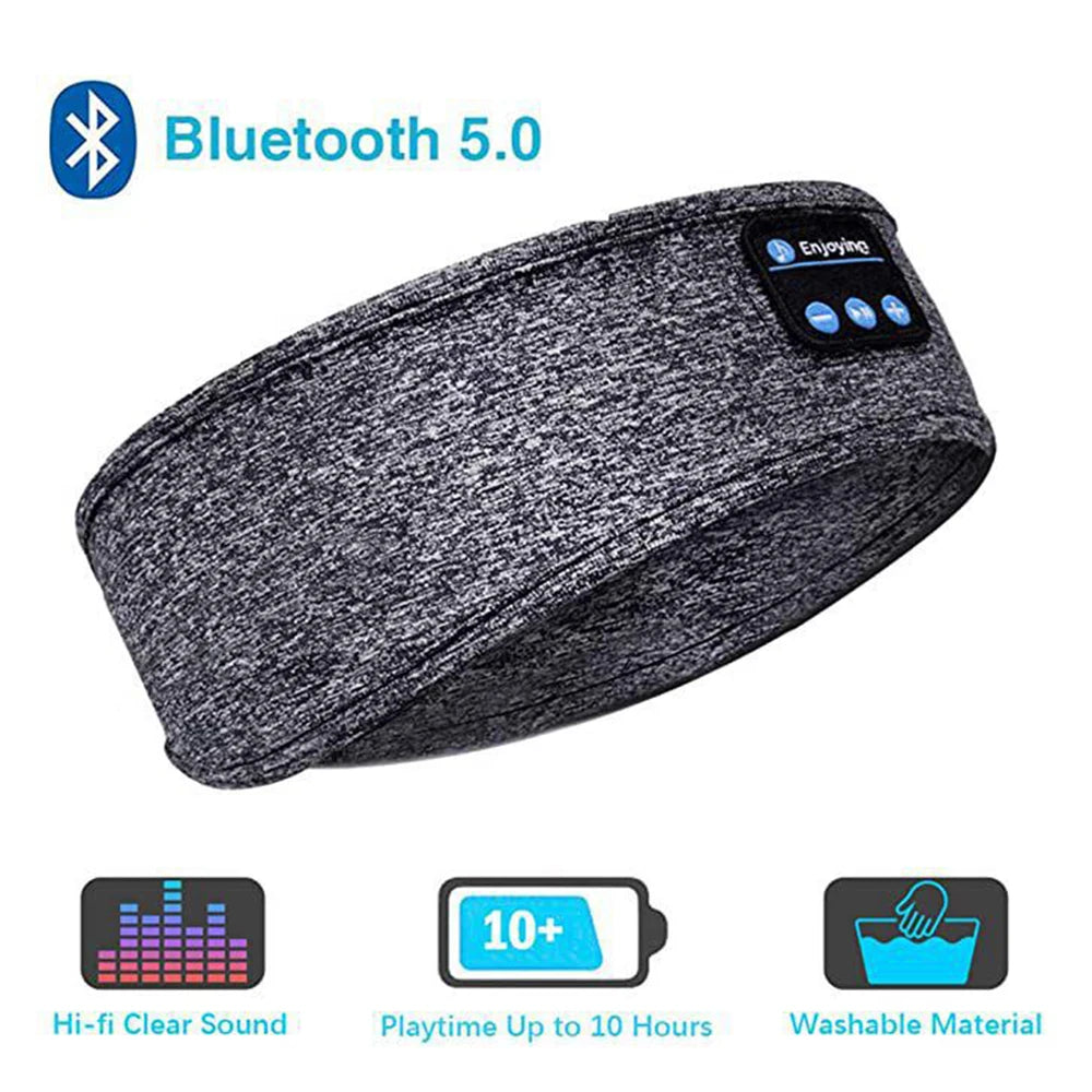 Comfortable Bluetooth-compatible5.0 Earphone Sleeping Band Headphone Music Eye Mask Soft Elastic Wireless Sport Headband Headset