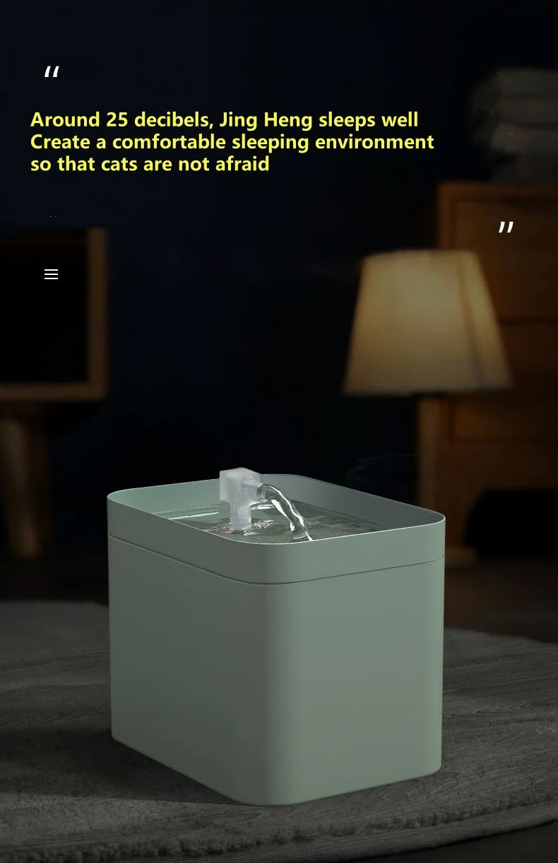 1.5L Automatic Cat Water Fountain USB Powered Electric Mute Pet Drinker Bowl Pet Drinking Dispenser Drinker for Cat Water Filter