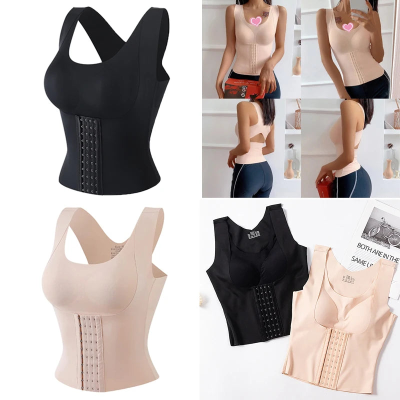 3-in-1 Women Shapewear Bra Dropshipping Reducing Girdle Posture Corrector Bras Seamless Underwear Slimming Body Fitness Vest