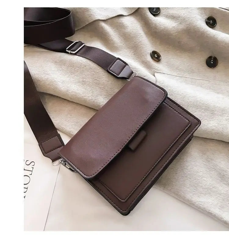 Classic Designer PU Leather Crossbody Bag for Women Travel Handle Handbag Fashion Shoulder Messenger Bag Ladies Small Flap Bag