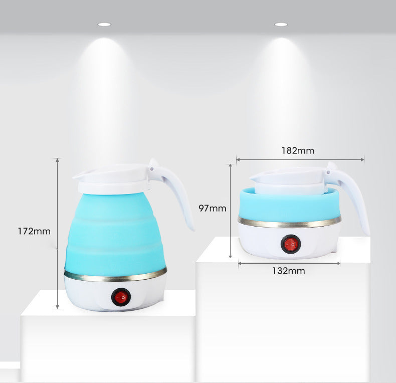 0.6L Mini Folding Kettle Portable Water Heater 600W Silicone Compression Electric Kettle Home Kettle Easy To Travel With