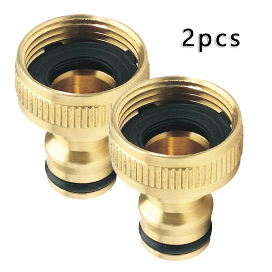 2Pcs 3/4" To 1/2" Thread Connector Faucet Hose Tap Water Adapter Quick Connector Water Pipe Fittings Home Replacement Accessory