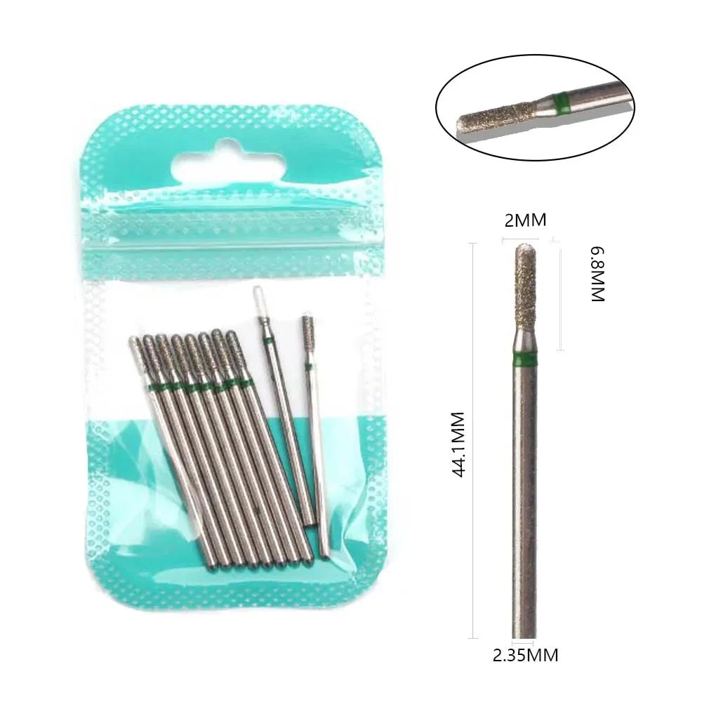 10pcs Diamond Milling Cutter Nail Drill Bits Set For Manicure Accessory Pedicure Eletric Machine Nail Bit Brush Burr Tools