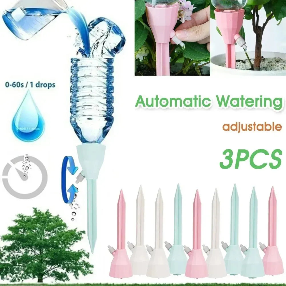 3Pcs Adjustable Drip Irrigation System Automatic Self Watering Spikes for Plants Indoor Outdoor Potted Plants Irrigation System