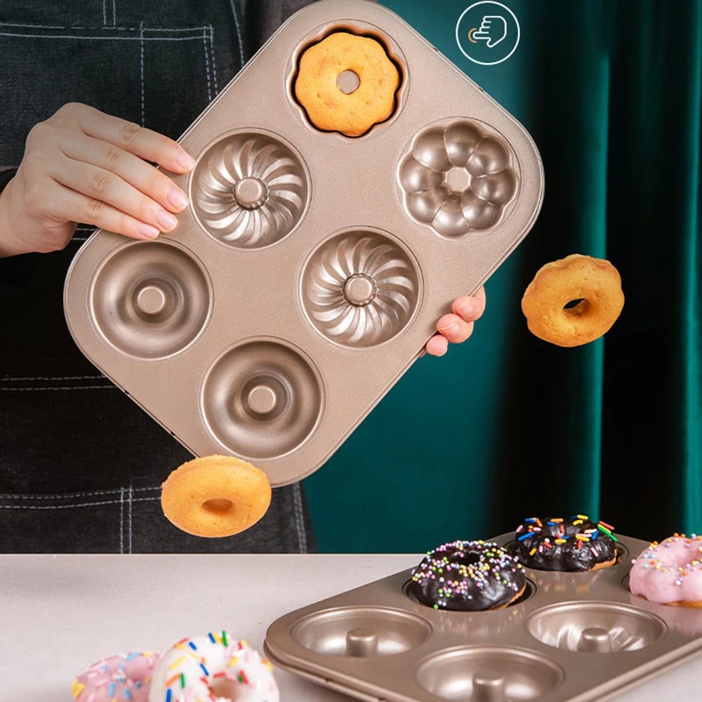 6 Holes Nonstick Cake Donuts Baking Mold 3d Cat Bear Cupcake Brownie Pastry Baking Tray Kitchen Dessert Bread Bakeware Tools