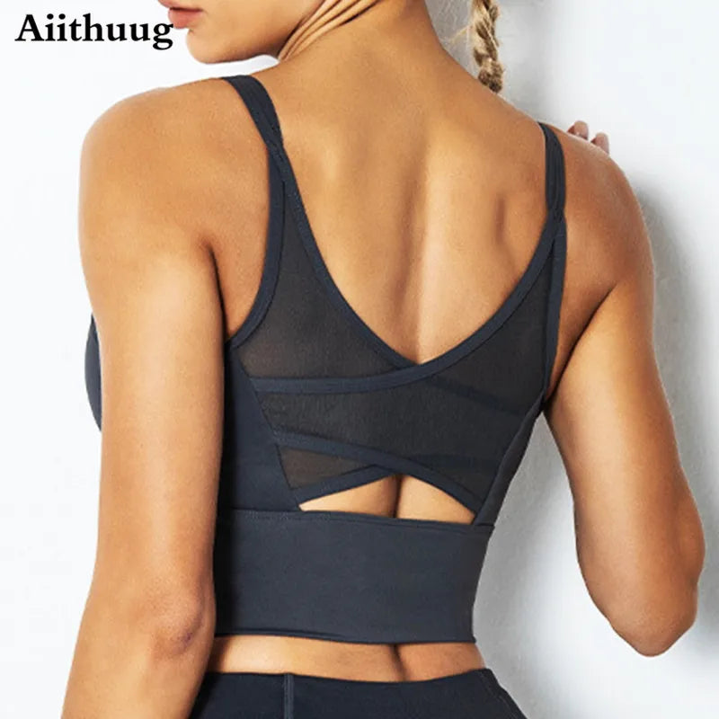 Aiithuug Yoga Bras Fitness Shirts Running Tops Sports Bras Gym Workout Crop Top Yoga Crop Tops Fitness Tank Top Running Bra