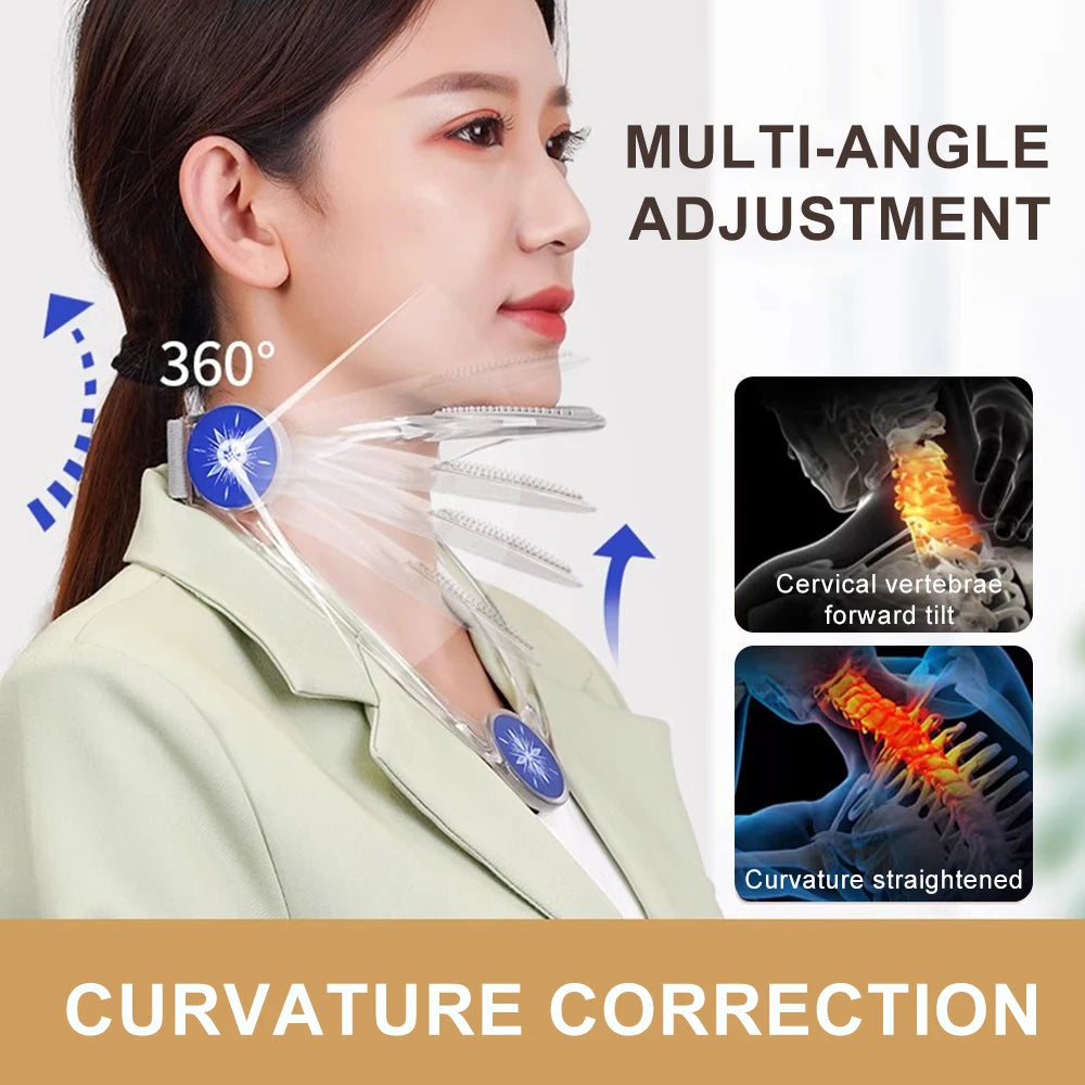 Cervical Spine Stretch Neck Shoulder Relaxer Neck Posture Corrector Adjust Neck Stretcher Cervical Traction Device Relief Pain