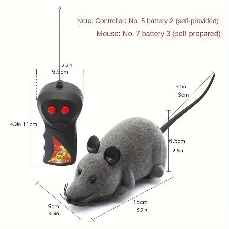 1Pc Remote Control Rat Prank: Trick Your Cat With A Wireless Mouse Toy! Christmas, Halloween, Thanksgiving Gift(Without Battery)