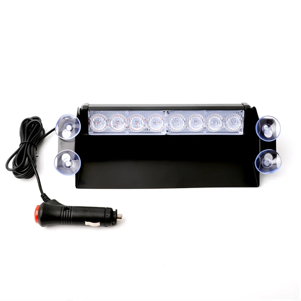 Car Flashing Police Lamps 12V LED Strobe Warning Lights DRL Day Running Interior Windshield Suction Truck Automotive Accessories