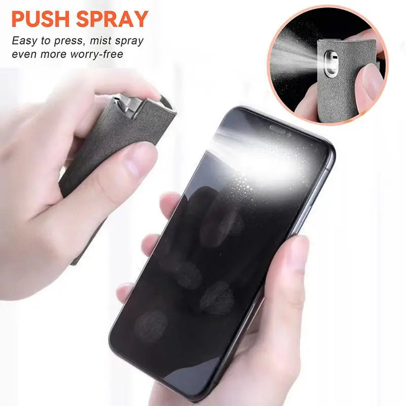 2in1 Microfiber Screen Cleaner Spray Bottle Set Mobile Phone Ipad Computer Microfiber Cloth Wipe Iphone Cleaning Glasses Wipes