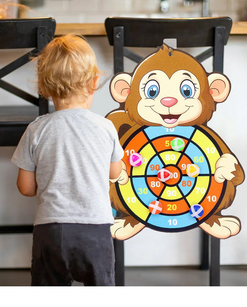 Child Montessori Toys for Kids 2 to 4 Years Old Cartoon Animal Dart Board Sticky Ball Family Interactive Educational Toys Baby