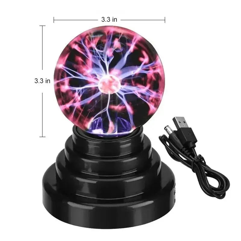 3/4/5/6 Inch Magic Plasma Ball Lamp LED Atmosphere Night Light Only Touch Sensitive Glass Plasma Light Bedroom Decor Kids Gifts