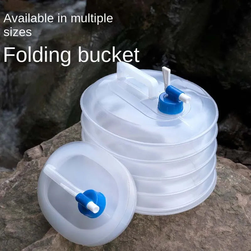 1 Outdoor Folding Bucket Car Kettle Car Shrink Portable Water Storage Tank Water Bag With Faucet Household Water Storage Bucket