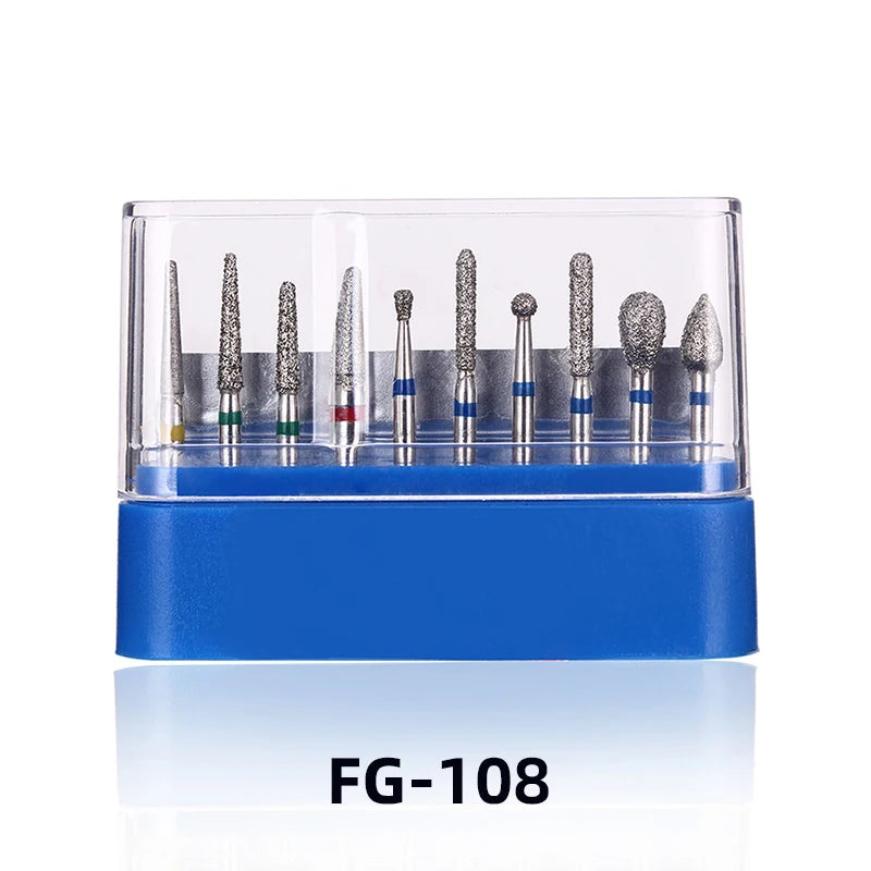 1BOX Azdent DENTAL Diamond Bur Kit With Storage Box Various Functions Optional Fit for High Speed Handpiece