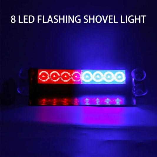 Car Flashing Police Lamps 12V LED Strobe Warning Lights DRL Day Running Interior Windshield Suction Truck Automotive Accessories