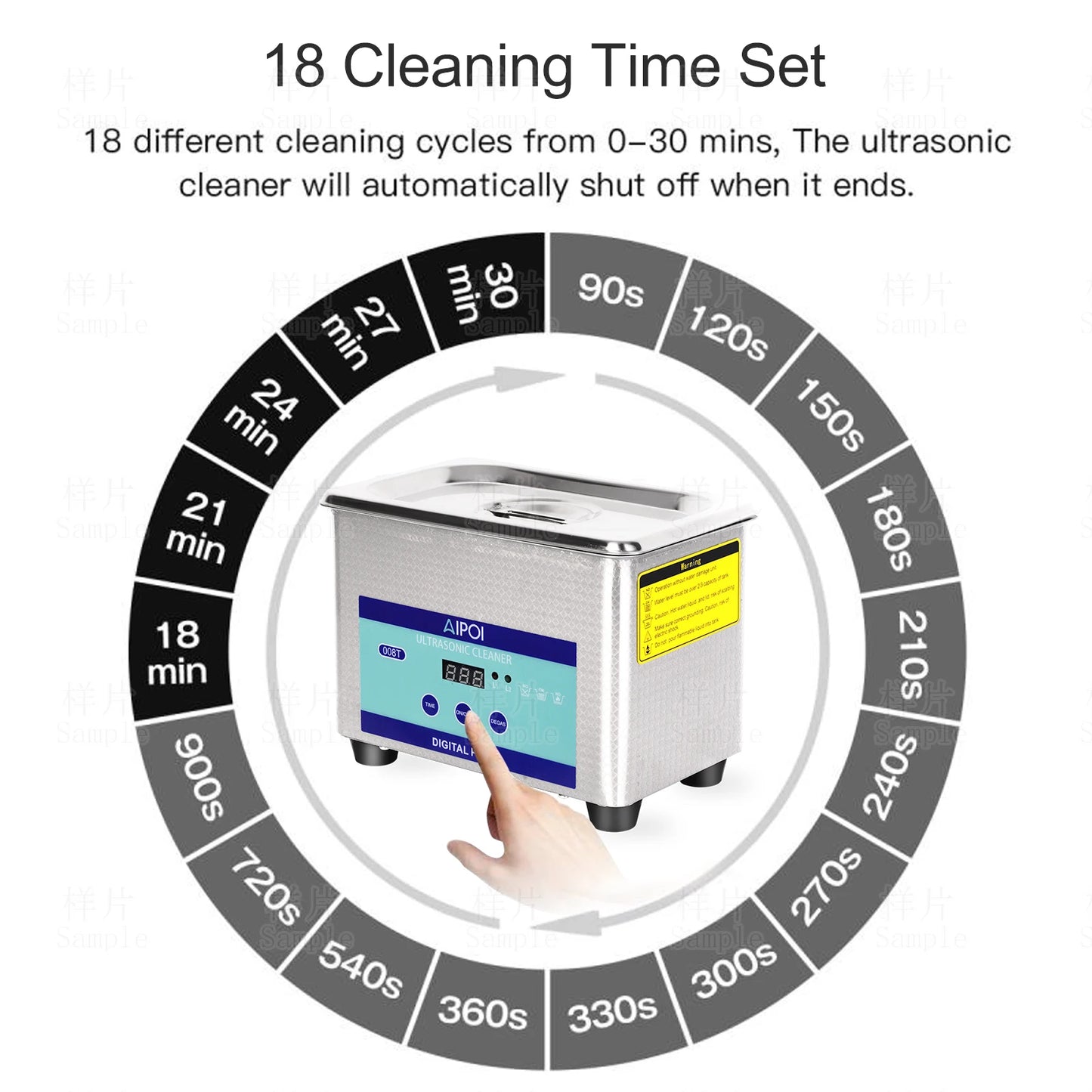 AIPOI Ultrasonic Cleaner 800ml, 40KHz, for Eyeglasses, Glasses, Sunglasses,Jewelry, Watches, Dentures Home Appliance