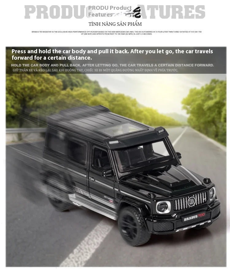 1/32 G700 Alloy Car Model Simulation Toy Diecast Vehicles Off-road SUV With Sound N Light Collectible Kids' Gift 1/32 G700 Alloy