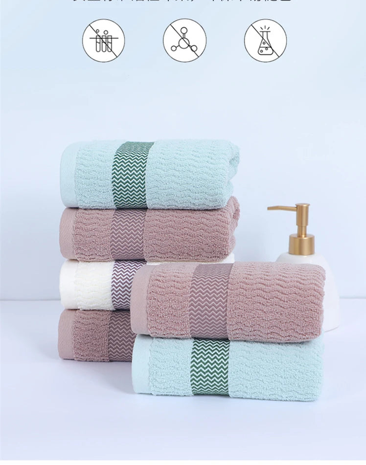 2 Towels Thickened Absorbent Towel Pure Cotton Quick Absorbent Soft Quick Dry Thickened Face TowelSize@@See below for Size Descr