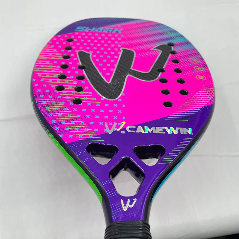 3K Camewin Beach Tennis Racket Full Carbon Fiber Rough Surface Outdoor Sports Racket For Men Women Adult Senior Player 2024 New