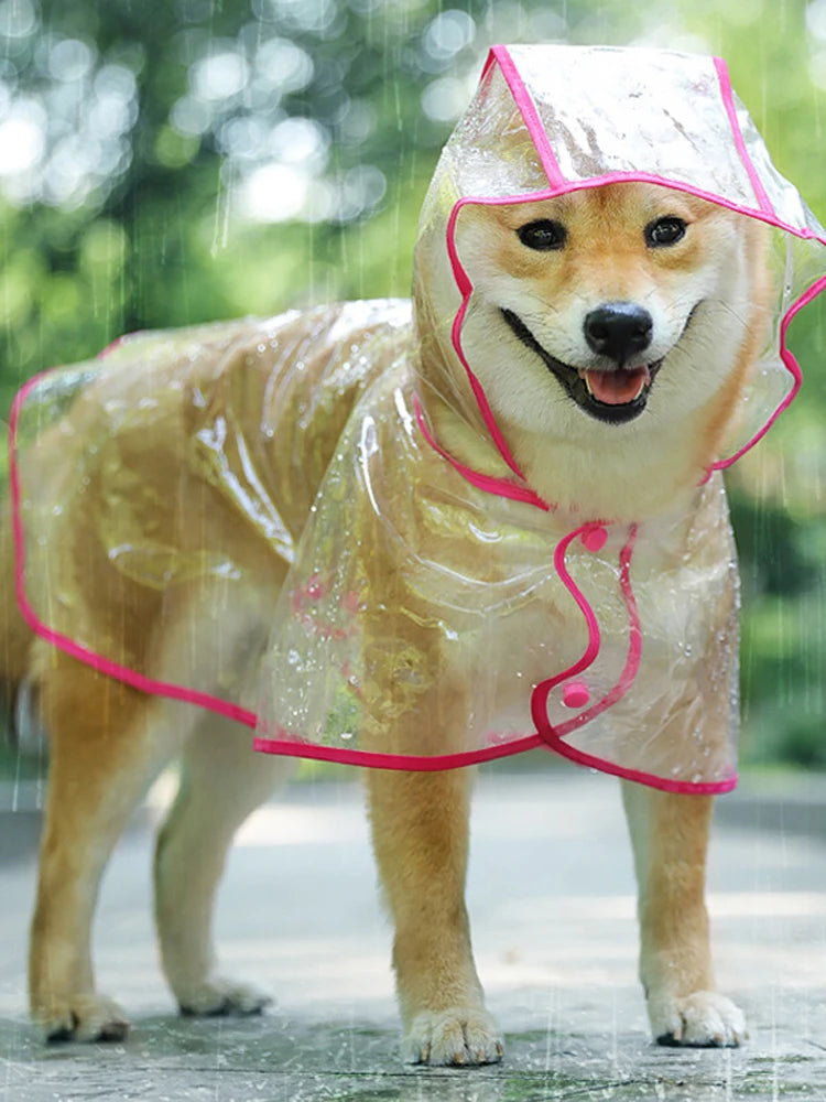 1PC Waterproof Dog Coat Rain Jacket Pet Clothes Puppy Raincoat Transparent Hoody Clothing for Dogs