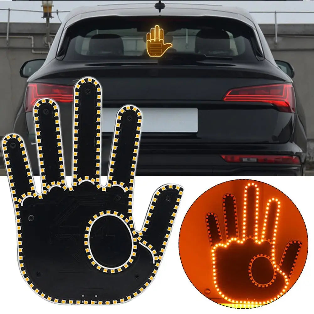 5V Universal 7 Models Hand Shape Funny Light With Remote Road Car LED Hand Gesture Sign Light Warning Light With Remote Control