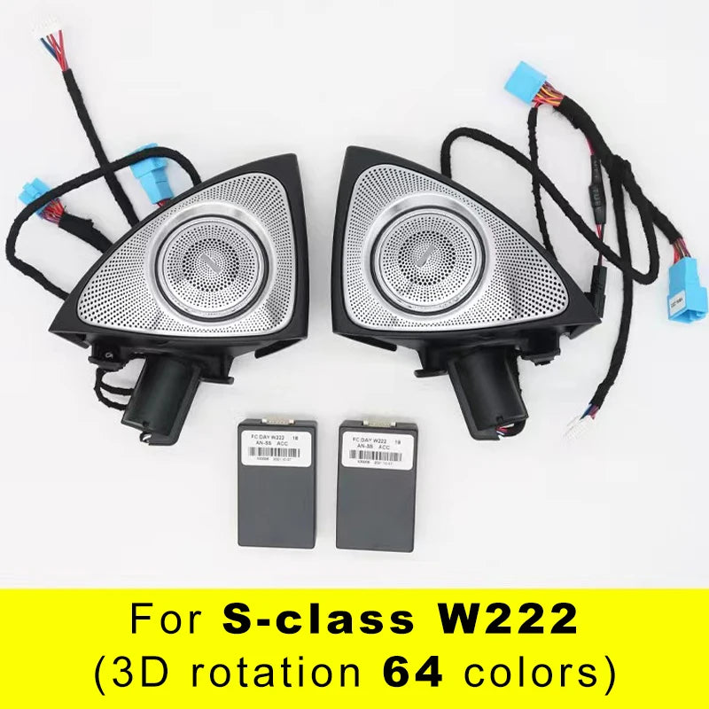 Car Ambient Light  For Mercedes-Benz C-Class E-Class S-Class GLC 64 Colors 3D Rotating Tweeter Luminous Speaker Car Accessories