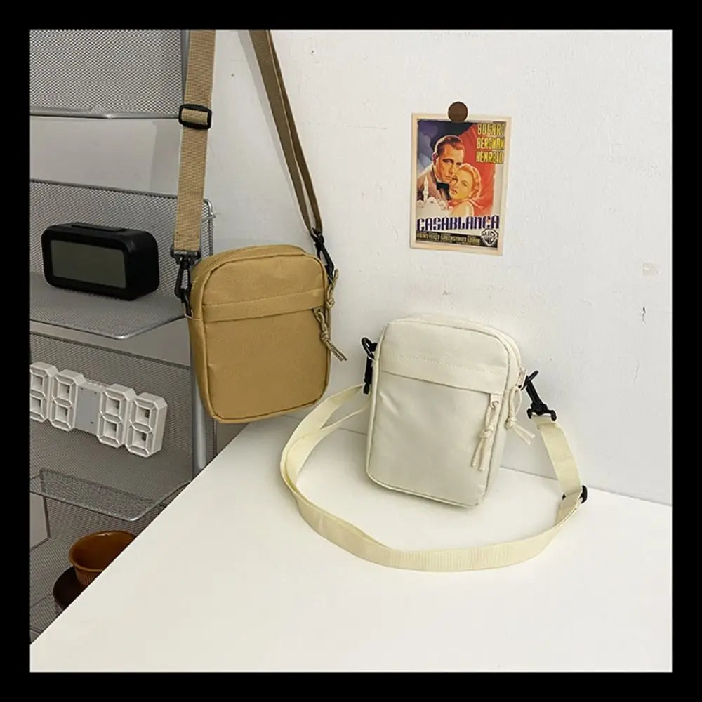 Black White Khaki Crossbody Bags High Quality Oxford Cloth Long Shoulder Strap Tote Bag Minimalists Shoulder Bag Men Women