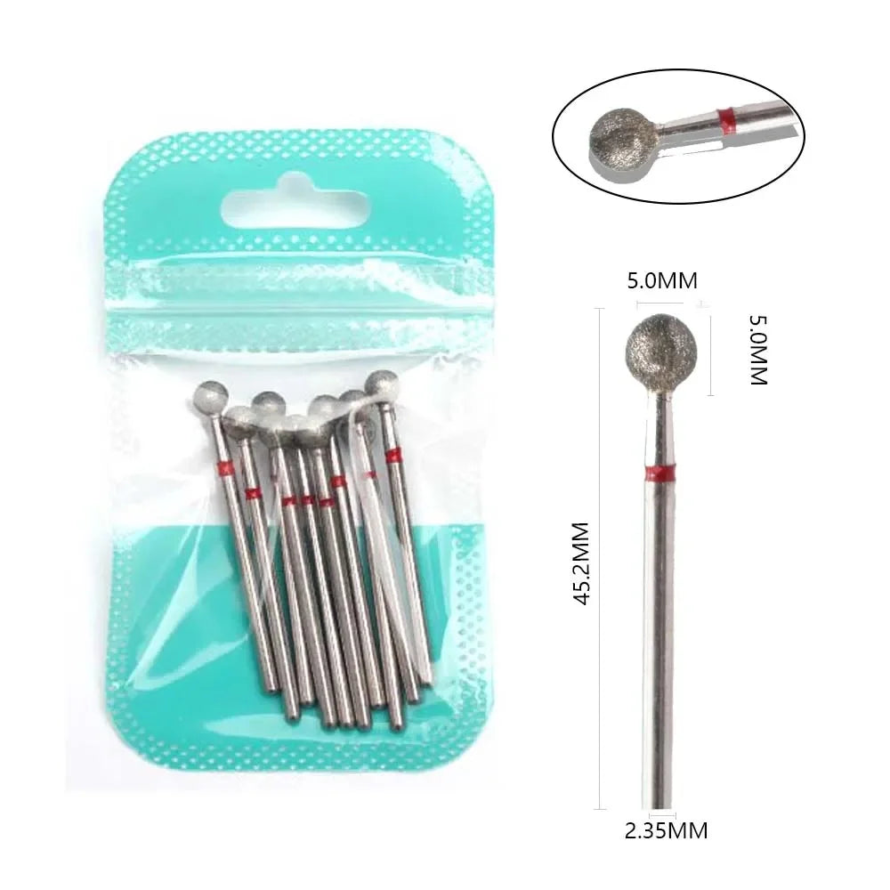 10pcs Diamond Milling Cutter Nail Drill Bits Set For Manicure Accessory Pedicure Eletric Machine Nail Bit Brush Burr Tools