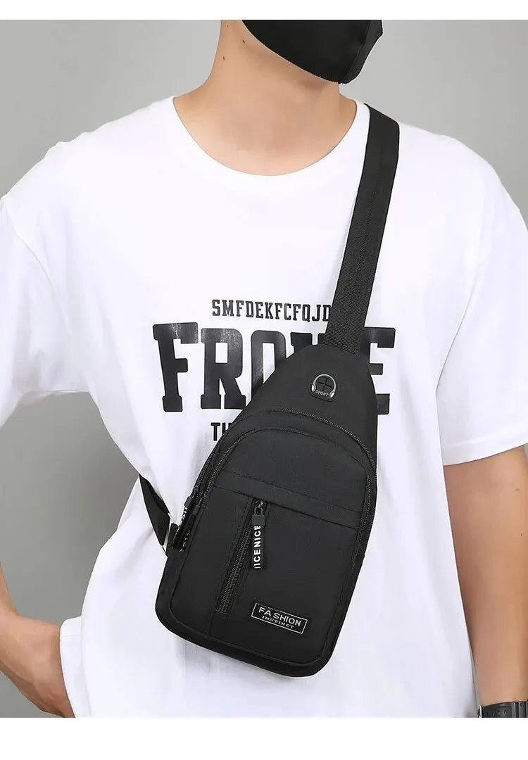 Chest Bag Men's One Shoulder Crossbody Bag Large Capacity Outdoor Sports Leisure Fashion Small Shoulder Bag Backpack Men's