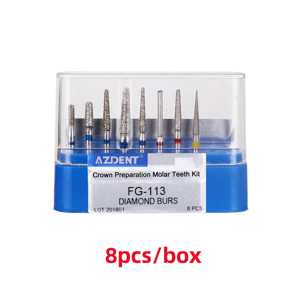 1BOX Azdent DENTAL Diamond Bur Kit With Storage Box Various Functions Optional Fit for High Speed Handpiece