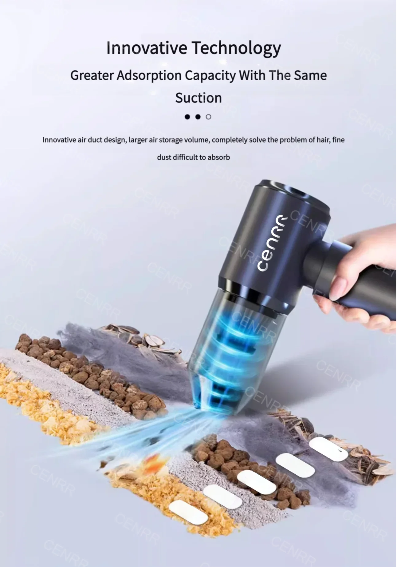 Car Vacuum Cleaner 140000PA Strong Suction Cordless Vacuum Cleaner Wireless Handheld Mini Blower for Home Appliance