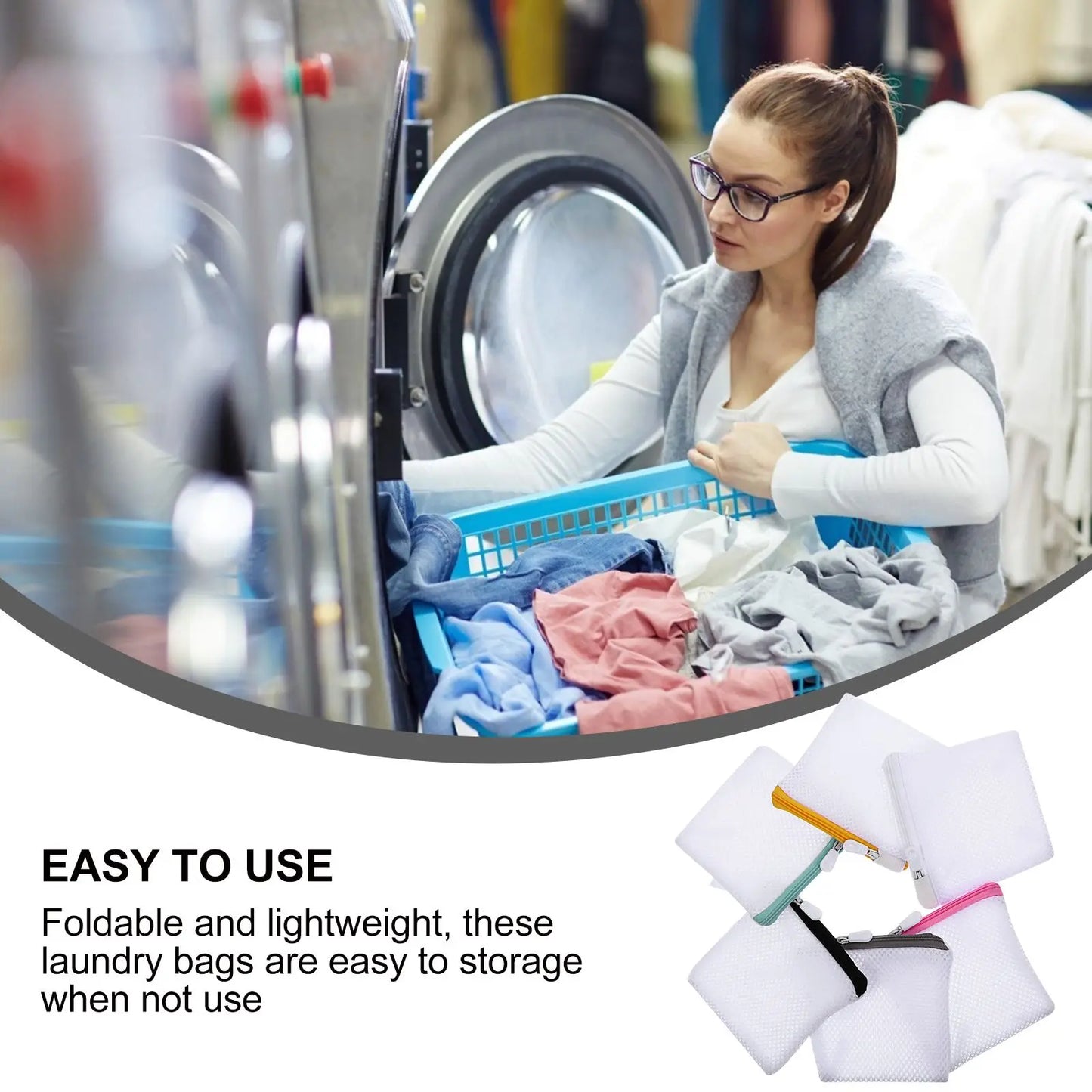 6pcs Foldable Portable Laundry Bags Travel Mini Mesh Bags Clothes Washing Net Storage Bags Pouches For Delicates Bras