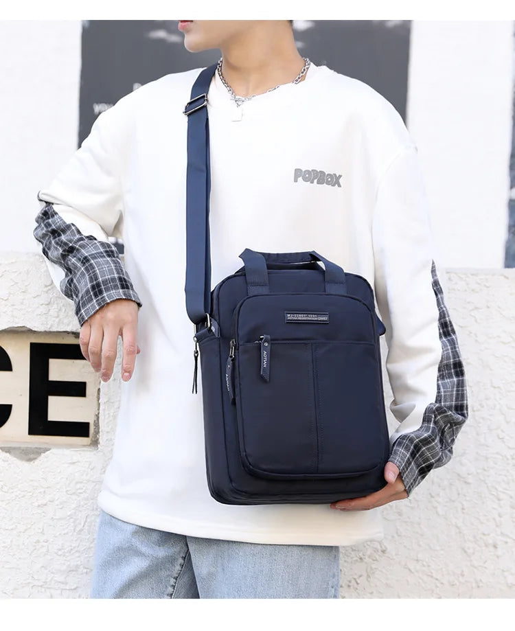 AOTIAN Vertical Men's Casual Shoulder Bag Waterproof Oxford Cloth Business Crossbody Handbag Simple and Fashionable Sling Bag