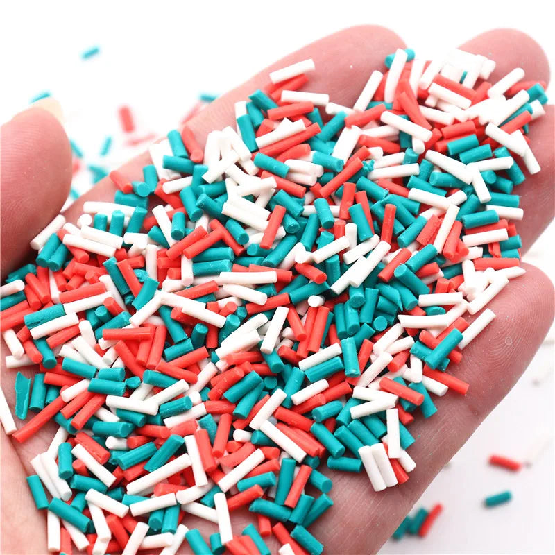 Candy Polymer Clay Slices 1mm Thin Sprinkles Long Cylindrical Hot Clay for Slime Supplies DIY Crafts Tiny Plastic Klei Accessory