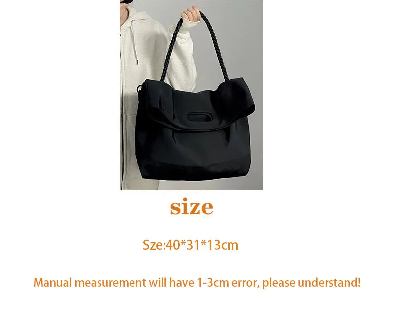 Black Retro Crossbody Bag Women 2024 New Large Capacity Commuter Messenger Bags Fashion Versatile One Shoulder Underarm Bags