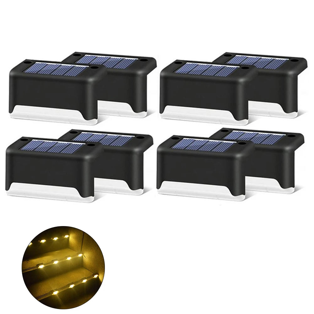 4/8/12/16pcs Solar LED Lights Outdoor Garden Light Deck Lamp Solar Stairs Light Waterproof Solar Step Lamp Patio Garden Decor