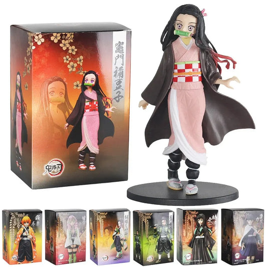 Anime Demon Slayer Kimetsu No Yaiba Figure Kamado Tanjirou Action Figure Agatsuma Zenitsu Nezuko Warrior PVC Model Toys