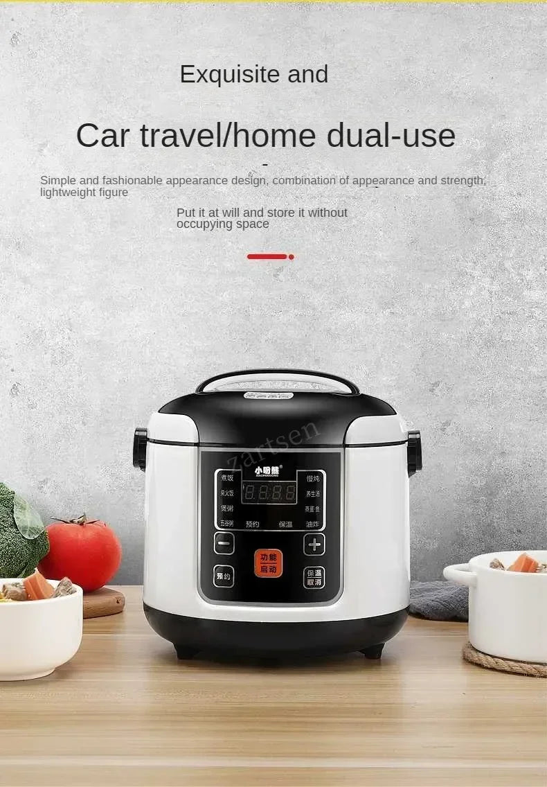 2L Electric Mini Rice Cooker MultiCooker Portable Car Rice Cooker 12V 24V Cooking Machine For Car and Truck