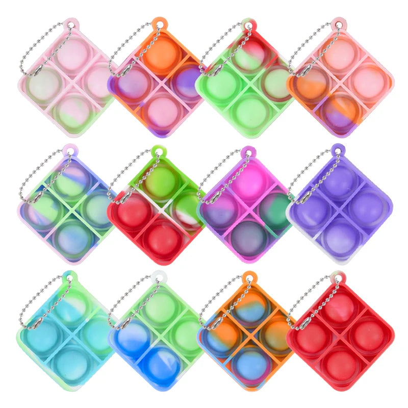 10/20pcs Mini Pop Keychain Toddler Sensory Fidget Toys Bulk Classroom Prizes Kids Birthday Party Favors Wedding Gift for Guests