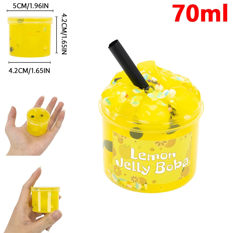 70/300ml Large Capacity Crunchy Slime Kit Premade Crystal Slime Set Super Soft And Non-Sticky Jelly Cube Slime Party Favor Gifts