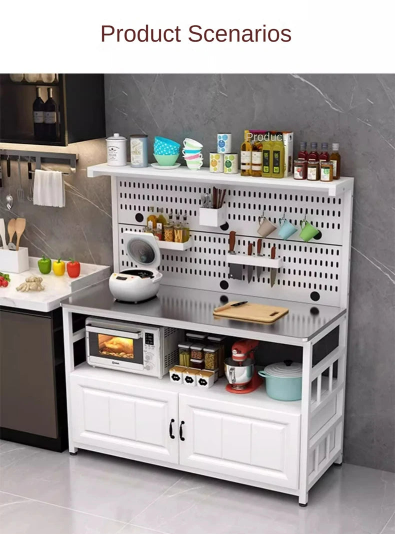 Cave Board Storage Rack, Kitchen Stainless Steel Countertop Cutting Table Storage Rack, Multi Layer Multifunctional Storage